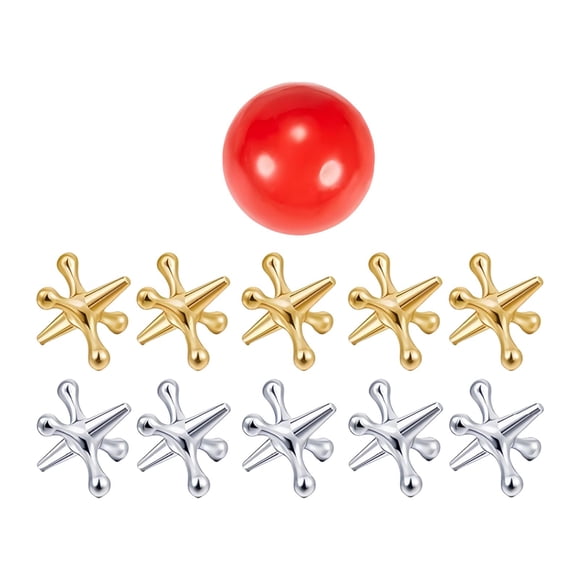 BELOVING Jacks Game Set Alloy with Balls Desktop Toy Party Favors Sturdy Jax Game Toy