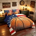 thumbnail image 2 of ManfeiUSA Flag Basketball Twin Bedding,Patriotic American Flag Bedding Comforter Set, Red White Orange, Navy Reversible 7pcs, 2 of 6