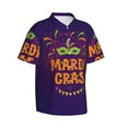 thumbnail image 3 of Xecao Mardi Gras2 print Hawaiian shirt - a stylish short-sleeve button-down for men, perfect for casual beach and tropical outings., 3 of 9