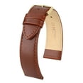 thumbnail image 2 of Hirsch Osiris Leather Watch Strap - Polished Mid Brown - M - 16mm - Shiny Gold Buckle - Calf Leather Band, 2 of 8