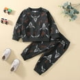 thumbnail image 6 of Douhoow Toddler Boy 2 Piece Set Bull Head Print Long Sleeve Round Neck Sweatshirt Matching Pants, 6 of 9