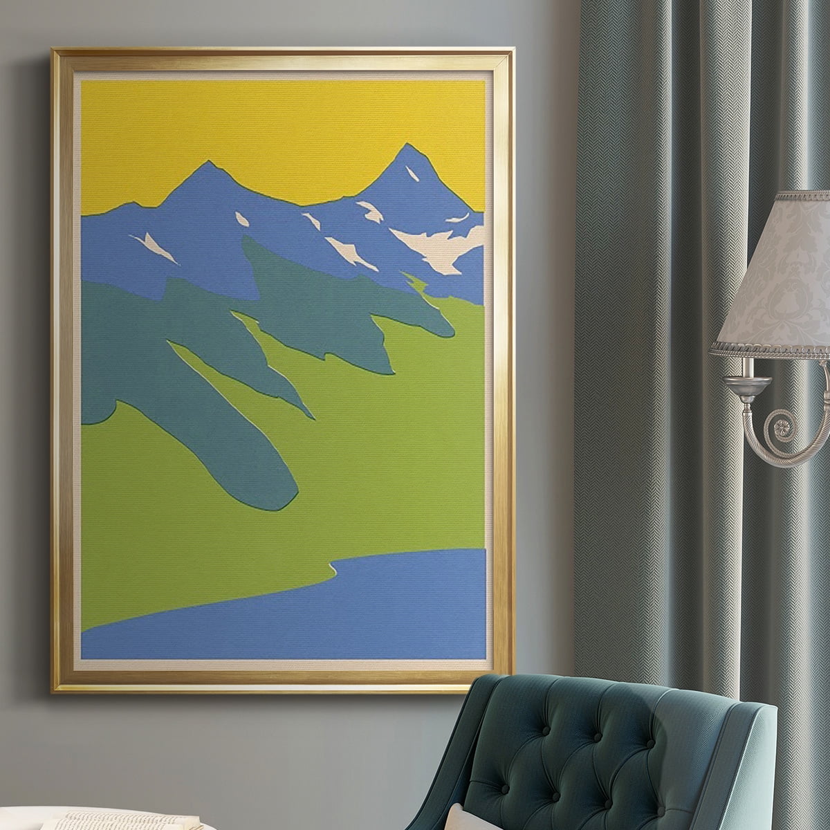 Bright Glacial Lake II Premium Framed Print, in Gold, Black, or Silver - Ready to Hang