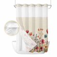 thumbnail image 2 of Pink Orange Teal Spring Floral No Hook Shower Curtain Waterproof,Bathroom Curtains with Snap in Liners and See Through Top Window,Watercolor Botanical Summer Flowers Bathtub Curtains Shower 60"Wx72"L, 2 of 8