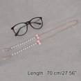 thumbnail image 4 of Unique Bargains 1 Pcs Mask Lanyard Eyeglasses Chain Bowknot Pearl Eyeglass Chain 27.56" Pink Gold Tone, 4 of 5