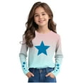 thumbnail image 5 of FamilyThread Girls Slim Tops Casual Basic Loose Soft Star Style Pullover Long Blouse T-Shirt Tee For 3-14Y, 5 of 8