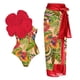 thumbnail image 4 of Traje de baño de una pieza para mujer con estampado decorativo de flores grandes en 3D, 4 of 6