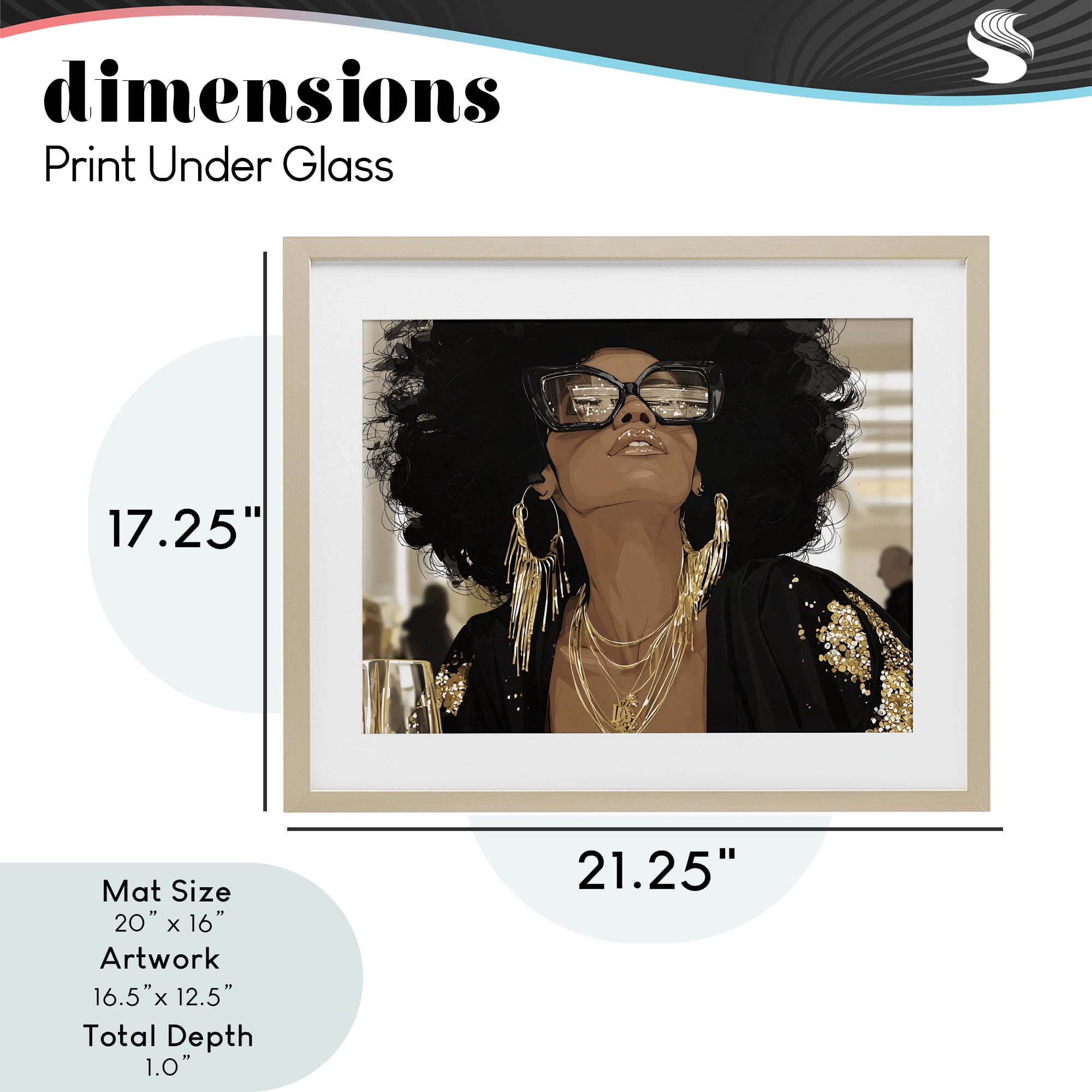 Stupell Industries Full Of Confidence Beautiful Woman Birch Framed Print Under Glass, design by Franklyn Gregory