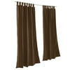 Sunbrella Canvas Bay Brown Outdoor Curtain with Tabs 50 in. x 96 in.