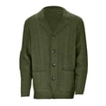 thumbnail image 4 of Dpytoraw Men Solid Color Knitted Button Up Cardigan With A Lapel Pocket And Flower Coat Fashionable Business Casual Sweater, 4 of 5