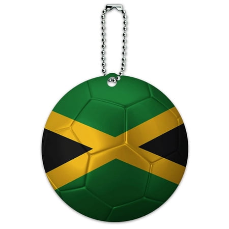 Graphics and More Jamaica Flag Soccer Ball Futbol Football Round ID Card Luggage Tag