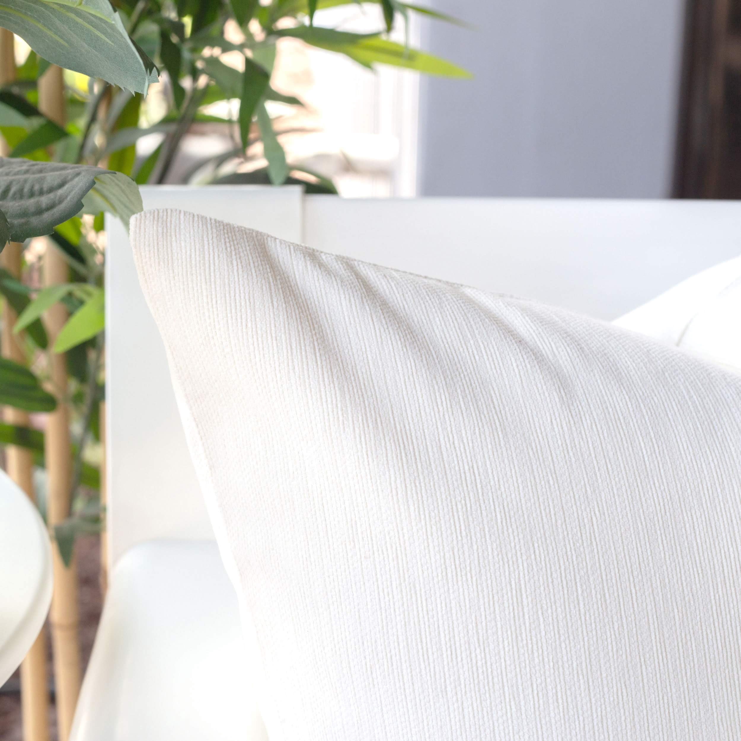 Sage Ivory Square Outdoor Throw Pillow