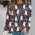 thumbnail image 2 of YUGYXL Halloween Shirts for Women Plus Size Long Sleeve Tops Funny Witchy Pumpkin Ghost Graphic Tees Cotton Crewneck Blouses R Multicolor M, 2 of 6