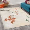 thumbnail image 2 of Japanese Decorative Rug, Cherry Blossom Sakura Tree Branches Romantic Spring Themed Watercolor Picture, Quality Carpet for Bedroom Dorm and Living Room, 6 Sizes, Dark Orange, by Ambesonne, 2 of 4