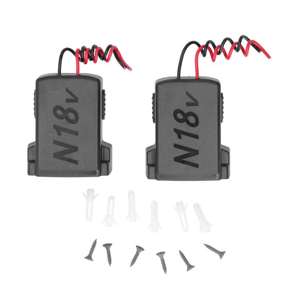 Juego de 2 adaptadores de batería, soporte de montaje, base de conexión, fuente de alimentación, convertidor, conector para Milwaukee M18 de 18 V