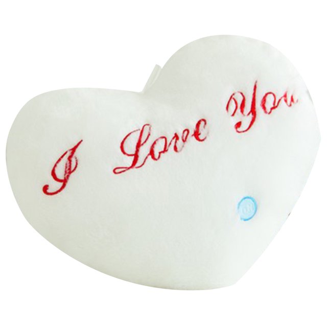 Throw Pillow Heart Shape Cartoon Cute Plush Pillow Sofa Pillow with Light