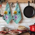 thumbnail image 6 of Teal Rustic Farmhouse Kitchen Towels Set of 4, Country Turquoise Floral Daisy Absorbent Dish Towels for Kitchen, Microfiber Hand Towel, Quick Drying Tea Towel for Cleaning Decorative Dishcloths, 6 of 7