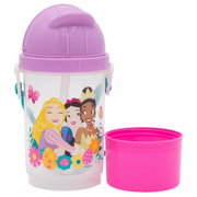 ZAK Disney Princess Rock N Sip Snack Canteen Water Bottle with Strap 13oz
