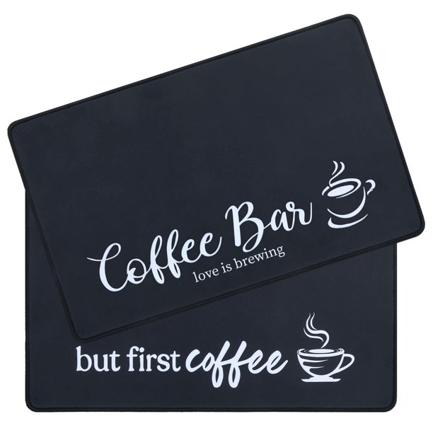 Tapete para café SHACOS, paquete de 2, 30 x 48 cm, absorbente y antideslizante