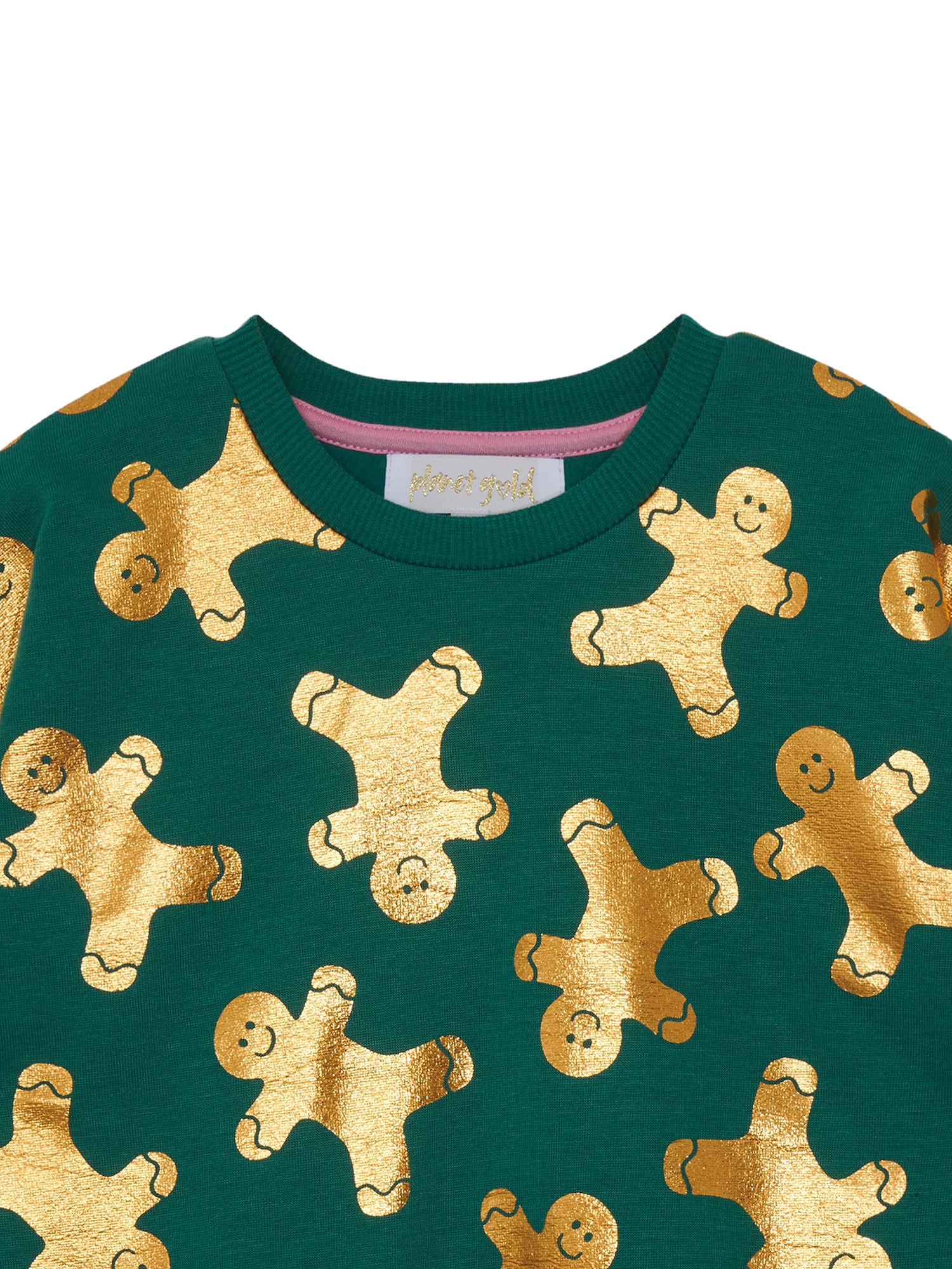 Planet Gold Girl's Holiday Gingerbread Sweatshirt, Sizes 4-18