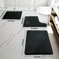 thumbnail image 2 of CHAKME Set of 3 Absorbent Memory Foam Bath Mat Set Bathroom Rugs, Interlocking Spirals BLACK, Large 20"x32", Small 17"x24", Contour 24"x20", 2 of 8