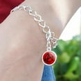 thumbnail image 3 of Anarchy Symbol Red Silver Plated Bracelet with Antiqued Charm, 3 of 4