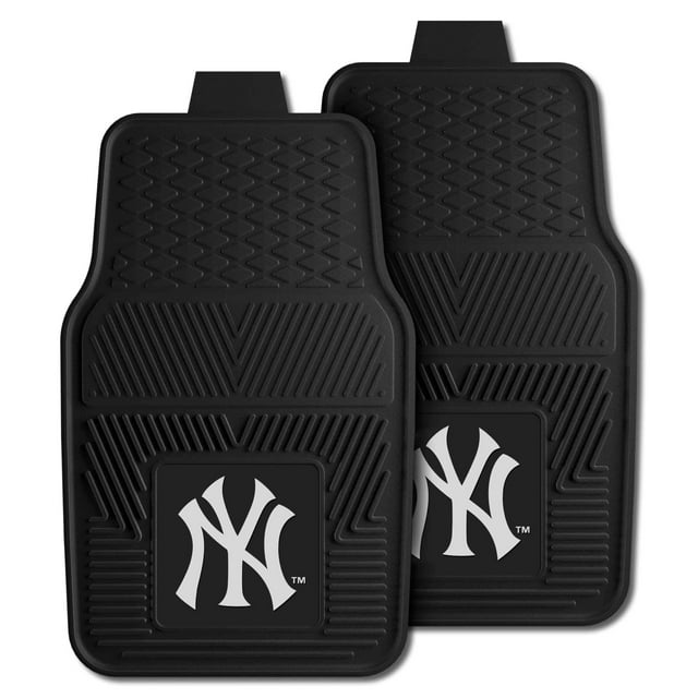 FANMATS 8759 New York Yankees Ensemble de Tapis de Voiture en Vinyle Robuste 2 Pcs, Tapis de Sol avant, Protection Tous Temps, Ajustement Universel, Design Réservoir Profond