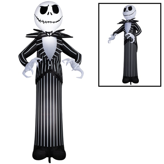 Disney Jack Skellington Animated Halloween Inflatable, 10-Ft Giant Lighted Airblown Yard Decor