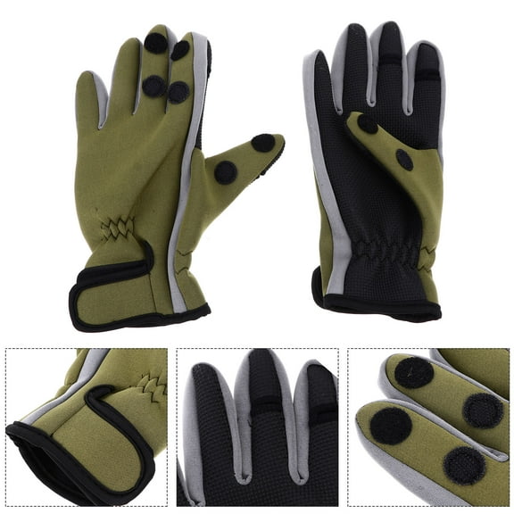 Kitandove Outdoor Riding Gloves Three-finger Cut Design 1 Pair 9.4X4.3X0.4In