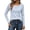 Blue, variant on Long Sleeve Blouses for Women Spring Fall Layered Look Henley Neck Ribbed Slim Fitted Shirt Going out Tops