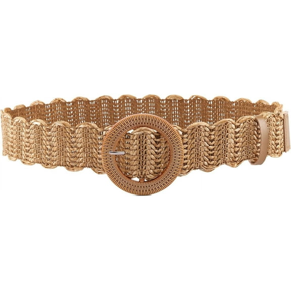 YooGuoGuo Straw Woven Elastic Stretch Waist Belt Fashion Women Skinny Dress Belt Waist Dress Band Straw Woven Bohemian Belt