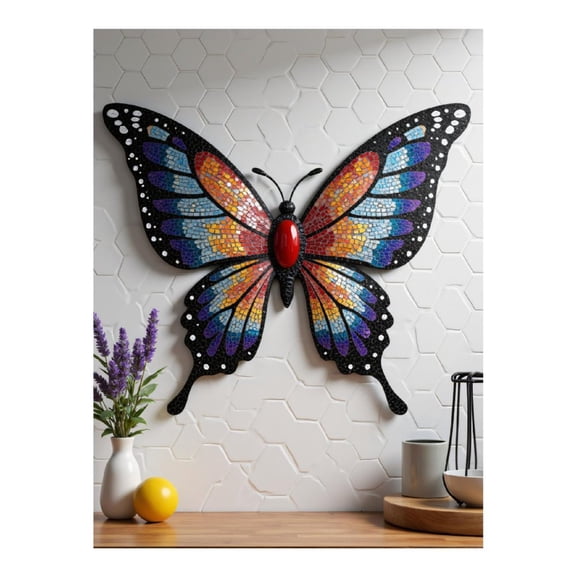 Diamond Art Kits for Adults, Colorful Mosaic Butterfly Art 5D Diamond Painting Kits for Adults Beginners, DIY Full Drill Diamond Painting, Gem Art and Crafts 12x16