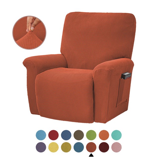 Housse de Fauteuil Inclinable Extensible Élastique Couverture Complète Couleur Unie Housse de Canapé pour Remplacement LAZBOY