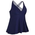 thumbnail image 2 of Firpearl Women's Tankini Swimsuits Tops Cross Back Flowy Swim Tops Modest Swimwear, 2 of 3