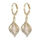thumbnail image 3 of HomeKingdee 925 Silver-Plated Sea Blue Eye Pearl and Zirconia Drop Earrings - Dangle Earrings for Women Wedding Bridal Gift Jewelry, 3 of 8