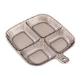 thumbnail image 4 of Bandejas para verduras para servir, bandeja dividida para servir, plato de comedor para niños con rejilla cuádruple, platos para aperitivos y dulces gris claro Macarena Bandeja de servir, 4 of 8