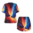 thumbnail image 5 of Lsque Red And Blue Fire Wolf Women's Short-Sleeved Pajama Set - 2 Piece Soft and Lightweight Sleepwear Set-Large, 5 of 9