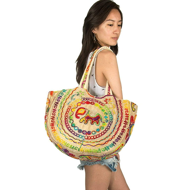 Boho Beach Bag, Banjara Banana Sling Handbag