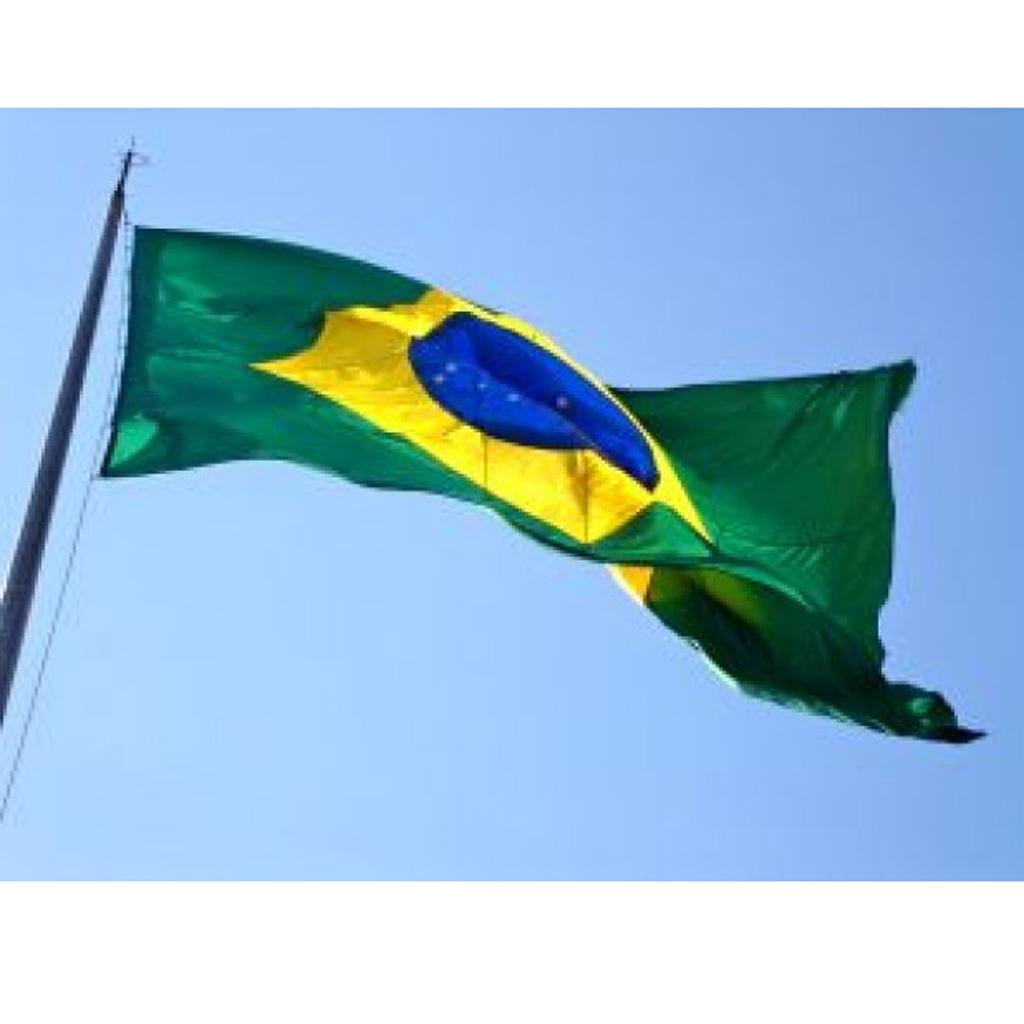 Grand Drapeau Brésil 110 X 175 Cm - Soie Et Synthétique - Occasion
