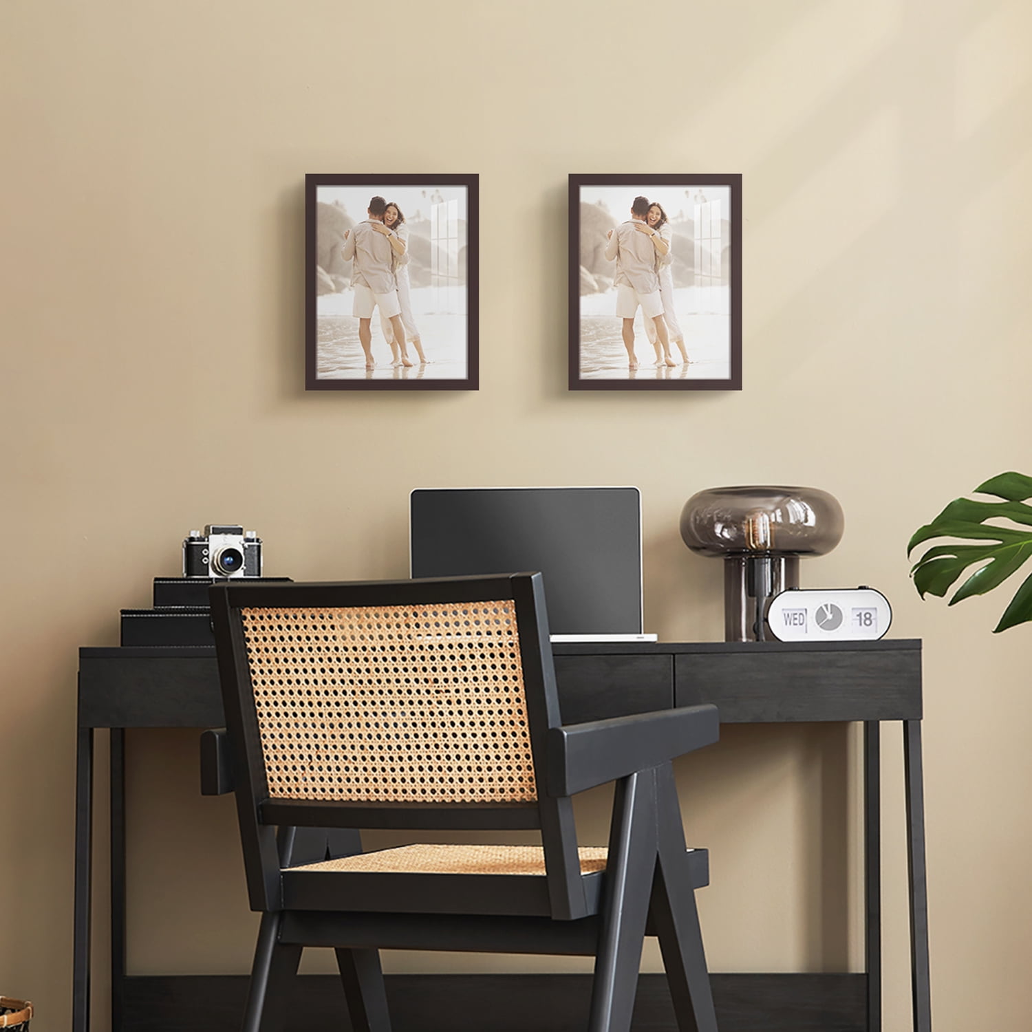 Modern 11 in. x 14 in. Brown Picture Frame (Set of 2)