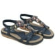 thumbnail image 3 of Sandalias planas bohemias Zapatos para caminar con flores de diamantes de imitación Zapatos de verano para mujer, 3 of 9