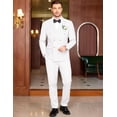 thumbnail image 3 of COOFANDY Men's 2 Piece Double Breasted Suits Slim Fit Tuxedo Jacket and Dress Pants Set for Wedding Business Prom, 3 of 6