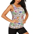 thumbnail image 2 of Xecao Dog Doing Yoga print women's scoop neck, loose-fit workout tank tops for the gym., 2 of 9