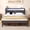 Gray, variant on Queen Bed Frame with LED and Charging Station, Metal Platform Bed with Storage Headboard, Black
