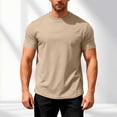 thumbnail image 2 of Leey-World Men's T-Shirts Men's Big & Tall Heavyweight Crew Neck Short Sleeve Tee Big-Tall(Khaki,L), 2 of 9