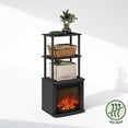 thumbnail image 4 of 2-Tier Tall Side Table Display Rack with No Heat Decorative Electric Fireplace, 4 of 6