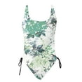 thumbnail image 5 of Savings up to 30% off Ladies Fashion Multicolor Pattern Print Bikini Back Cutout Sling Women Piece One-Piece Swimsuit Mint Green, M, 5 of 6