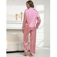 thumbnail image 5 of Silk Satin Pajamas for Women Set 2 Piece Silk Pjs Long Sleeve Top Cozy Sleepwear Silky Pajamas, 5 of 6