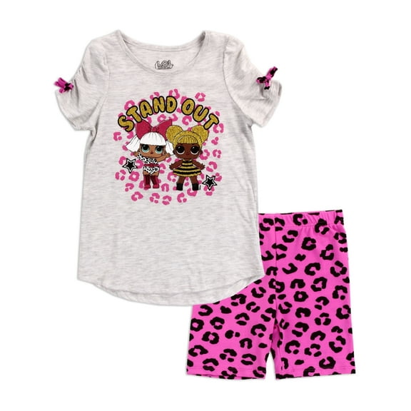 LOL Surprise Girls' Stand Out Bike Shorts Set (Little Girls)