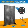 thumbnail image 2 of Feeloco 2 Pcs Metal Pegboard Display Stand with 24 Peg Hooks for Retail Crafe Shows&Fairs,Black Merchandise Display Rack for Seling Accessories,Display Stands for Boutique,Stores(16*12 inch), 2 of 8