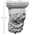 thumbnail image 2 of Ekena Millwork 7 3/4"W x 4 1/2"D x 12 1/4"H Flower Corbel, 2 of 5